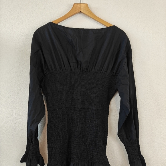 Derek Lam Collective Dua Puff-Sleeve Smocked Cotton Mini Dress Size 4 Women's - Picture 14 of 15